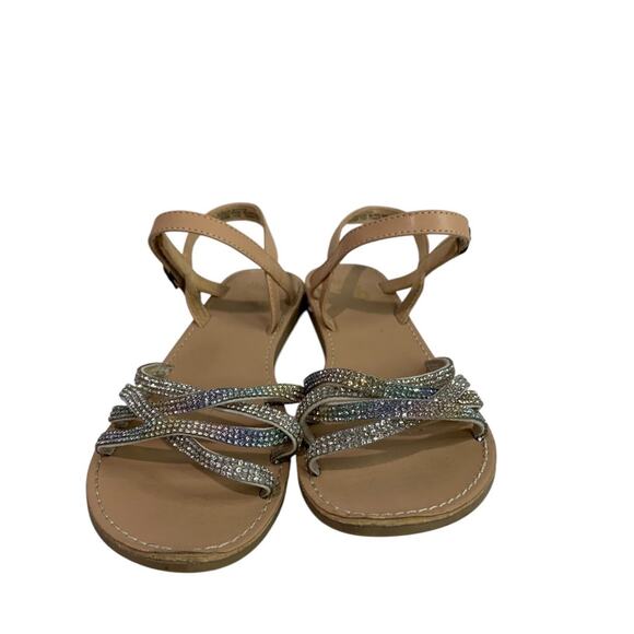 Size 2 Mix No6 Girls Sandals Rhinestones Flat Stella Strappy - Picture 2 of 11